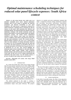 Optimal maintenance scheduling techniques for reduced solar panel lifecycle expenses: South Africa context