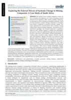 Exploring the external drivers of systemic change in mining companies : A case study of South Africa