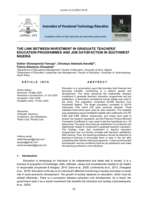 The link between investment in graduate teachers' education programmes and job satisfaction in South West  Nigeria
