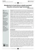 Misalignment in South African midwife specialists’ education and practice legal frameworks