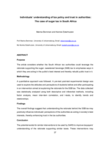 Individuals' understanding of tax policy and trust in authorities : The case of sugar tax in South Africa
