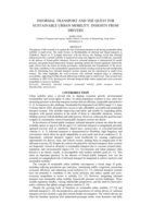 Informal transport and the quest for sustainable urban mobility : insights from drivers