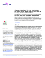 Changes in quality of life over time through the lens of young people aged 18–24 in 2016 in Gauteng province of South Africa