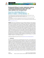 Enhanced killing of ocular melanoma cells by combining femtosecond laser light with laser-ablated CuO nanoparticles