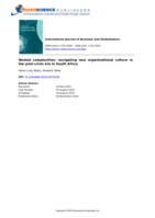 Nested complexities : navigating new organisational culture in the post-crisis era in South Africa