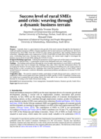 Success level of rural SMEs amid crisis : weaving through a dynamic business terrain
