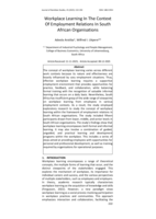 Workplace learning in the context of employment relations in South African organisations