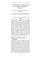 Causes Of workforce segmentation In Zimbabwe : A managerial perspective