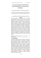 A Critical analysis of alternative dispute resolution framework in Botswana
