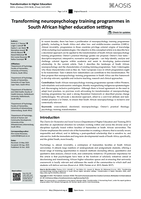 Transforming neuropsychology training programmes in South African higher education settings