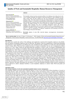 Quality of work and sustainable hospitality human resources management