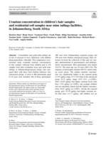 Uranium concentration in children's hair samples and residential soil samples near mine tailings facilities, in Johannesburg, South Africa