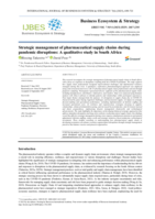Strategic management of pharmaceutical supply chains during pandemic disruptions : A qualitative study in South Africa