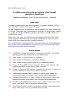 The tärbïe: promoting social and national values through education in Kazakhstan