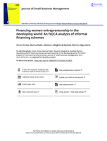 Financing women entrepreneurship in the developing world : An fsQCA analysis of informal financing schemes
