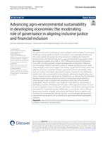 Advancing agro-environmental sustainability in developing economies : the moderating role of governance in aligning inclusive justice and financial inclusion