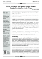 Water, sanitation and hygiene in rural greater Letaba municipality, South Africa