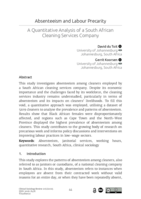 Absenteeism and labour precarity a quantitative analysis of a South African cleaning services company