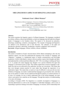 The linguistics aspects of Isinguni languages