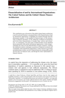 Financialization of and by international organizations : The United Nations and the global climate finance architecture