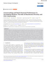 Greenwashing and bank financial performance in developing markets : The role of boardroom diversity and ESG controversies