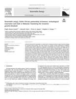 Renewable energy, public–private partnership investment, technological innovation and trade in Malaysia : Examining the economic growth threshold