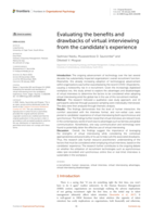 Evaluating the benefits and drawbacks of virtual interviewing from the candidate's experience