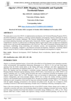 Algeria’s SNAT 2030 : Shaping a sustainable and equitable territorial future