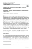 Managing buyer experience in a buyer-supplier relationship in MSMEs and SMEs