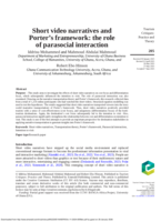 Short video narratives and Porter’s framework : the role of parasocial interaction