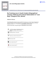 Re-framing loss in South Sudan's biographical cinema : Political and cultural nationalism in "Lost Boys" diaspora film, runner