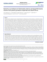Genomic surveillance of salmonella enterica serotype Minnesota strains from poultry products imported into South Africa