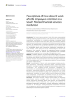 Perceptions of how decent work affects employee retention in a South African financial services institution