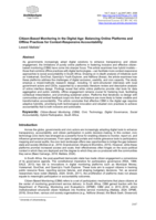Citizen-based monitoring in the digital age : balancing online platforms and offline practices for context-responsive accountability