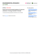 Social and environmental aspects of resource extraction of energy-transition minerals