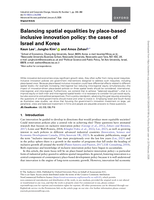 Balancing spatial equalities by place-based inclusive innovation policy : the cases of Israel and Korea