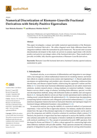 Numerical discretization of Riemann–Liouville fractional derivatives with strictly positive eigenvalues