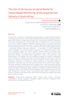 The use of vernacular on social media for citizen-based monitoring of municipal service delivery in South Africa