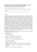 Unlocking project efficiency through artificial intelligence : a case for transforming construction management in South Africa