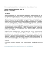 Cybersecurity attacks and business continuity in South Africa’s healthcare sector