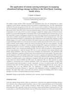 The application of remote sensing techniques in mapping abandoned tailings storage facilities in the West Rand, Gauteng, South Africa
