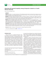 Assessing self-reported empathy among chiropractic students at a South African university
