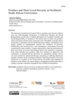 Postdocs and their lived precarity in neoliberal South African universities