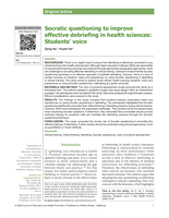 Socratic questioning to improve effective debriefing in health sciences : Students' voice