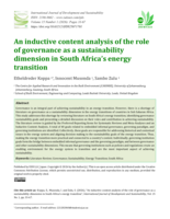 An inductive content analysis of the role of governance as a sustainability dimension in South Africa’s energy transition