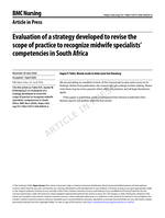 Evaluation of a strategy developed to revise the scope of practice to recognize midwife specialists' competencies in South Africa