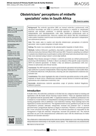 Obstetricians’ perceptions of midwife specialists’ roles in South Africa