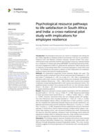Psychological resource pathways to life satisfaction in South Africa and India : a cross-national pilot study with implications for employee resilience