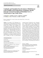 Continuity and transition from the early to mid-holocene at the foothills of the Drakensberg : Preliminary results from the current excavations of Strathalan cave A, North-Eastern Cape, South Africa