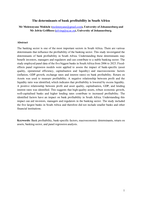 The determinants of bank profitability in South Africa